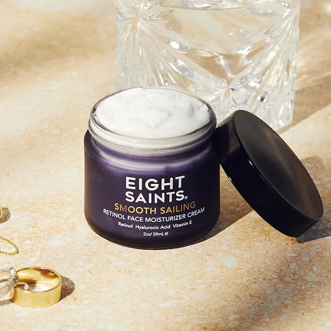 Eight Saints Retinol Facial Moisturizer Cream, For Firming Face, Neck & Eye Wrinkles and Lines, Deep Hydrating Lotion, Fragrance-Free, 2 Ounces-Velvo Beauty