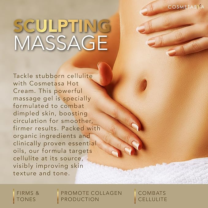 Cellulite Massage Oil, Gel & Mitt - Natural Hot Cream Massage Gel, Oil & Massager - Firm, Tone, Tighten & Moisturize Skin. Soothes Muscles (16.9 oz)-Velvo Beauty