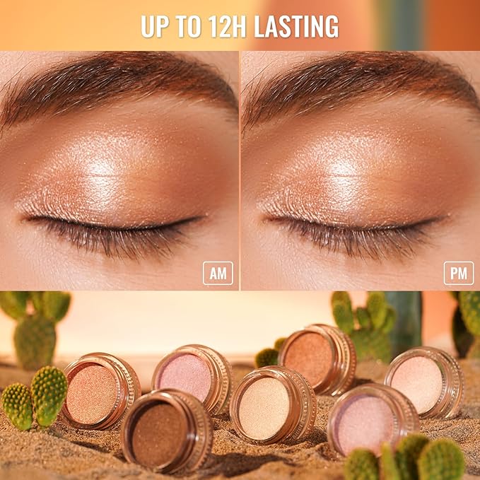 Oulac Shimmer Cream Eyeshadow also for Highlighter Blendable Eye Shadow Waterproof&Long Lasting with Moisturizing Formula Soft Shimmer Eye Make-up,Vegan & Cruelty-Free,6g 24-Velvo Beauty