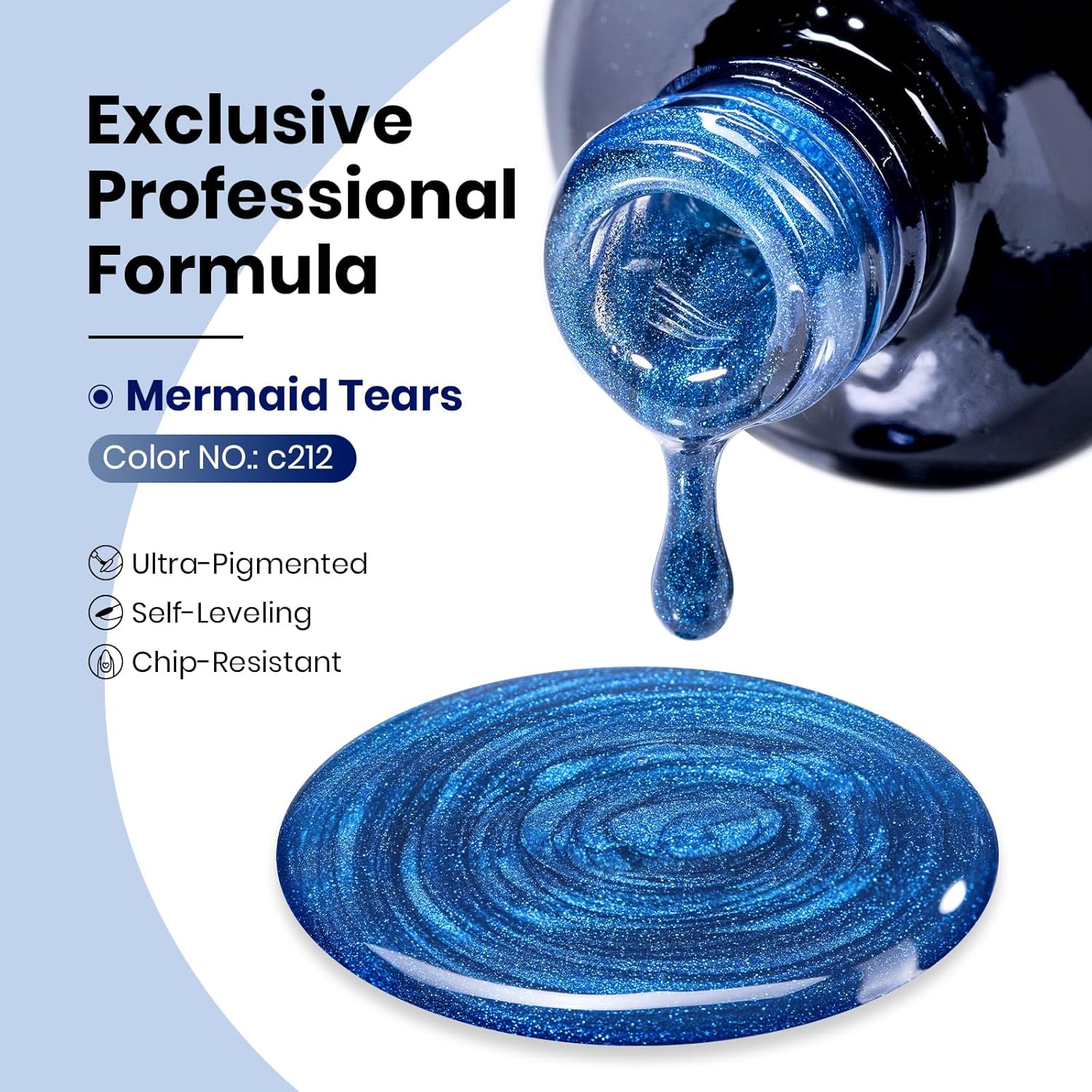 Beetles Chameleon Cat Eye Gel Polish - 15ML Blue Cat Eye Glitter Gel Polish 9D Magnetic Soak Off UV Shimmer Velvet Gel Mermaid Tears Series Nail Art DIY Manicure Gifts for Women-Velvo Beauty