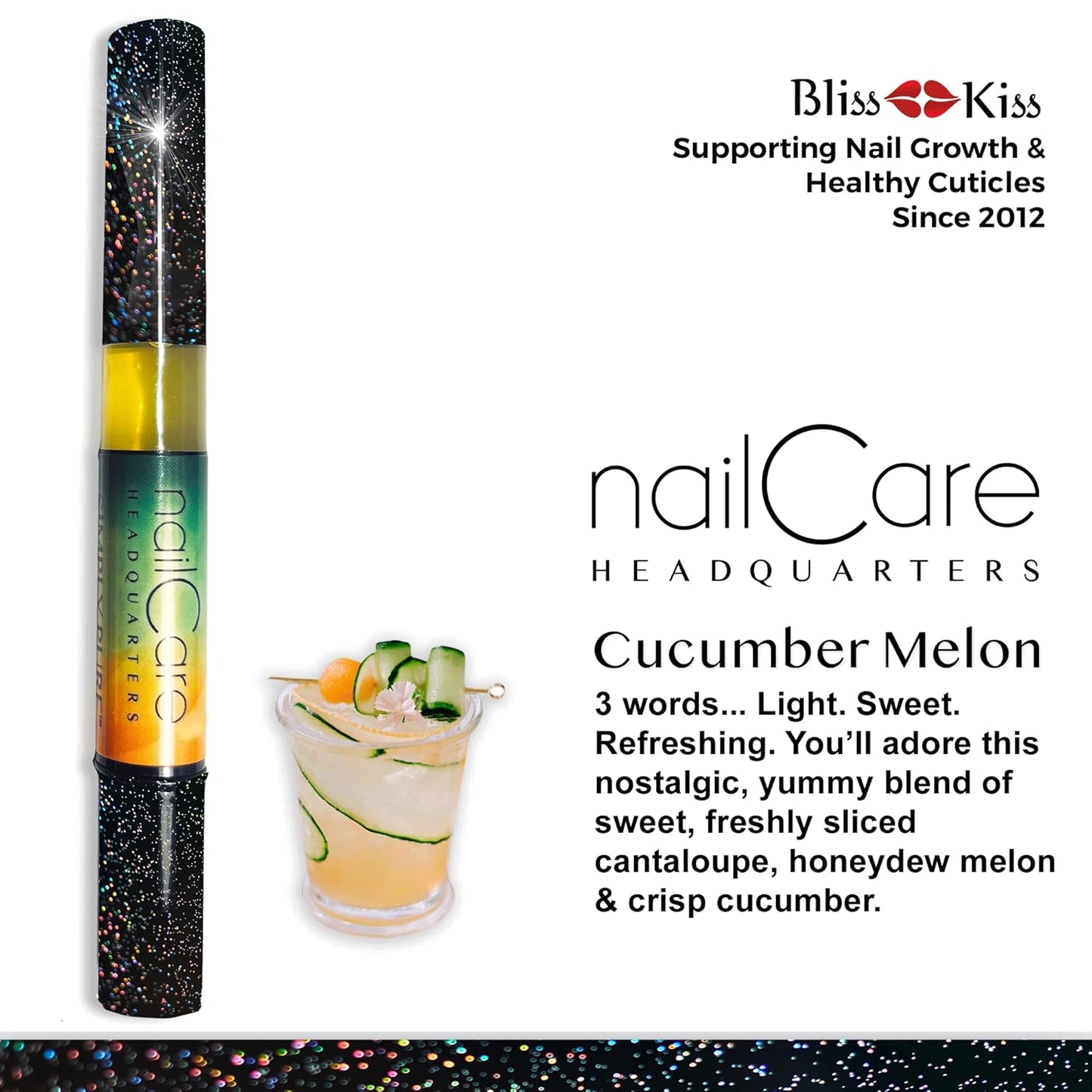 Nail Care Headquarters Simply Pure Cuticle Oil Pen for Nails - Nail Strengthener & Growth Nail Oil and Serum for Damaged Nails, Hangnails w/Jojoba cuticle oil—Cucumber Melon Fragrance-Velvo Beauty