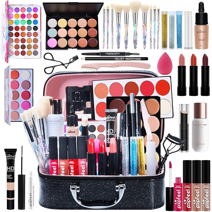 Makeup Kit For Women Full Kit,All-in-one Makeup Holiday Gift Set Include Concealer Eyeshadow Face Powder Palette Lipstick Blush - Make Up Kits For Adult Professional And Beginner With Carry Travel Bag-Velvo Beauty