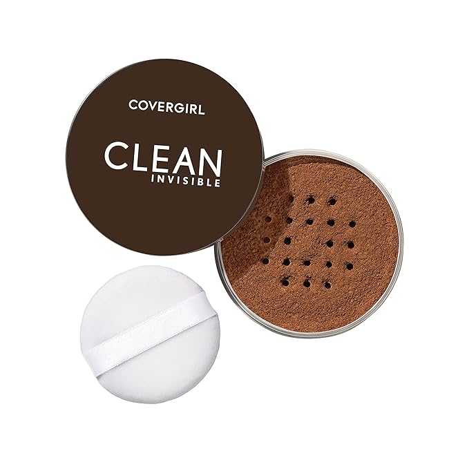 COVERGIRL Clean Invisible Loose Powder - Loose Powder, Setting Powder, Vegan Formula - Translucent Dark, 20g (0.7 oz)-Velvo Beauty