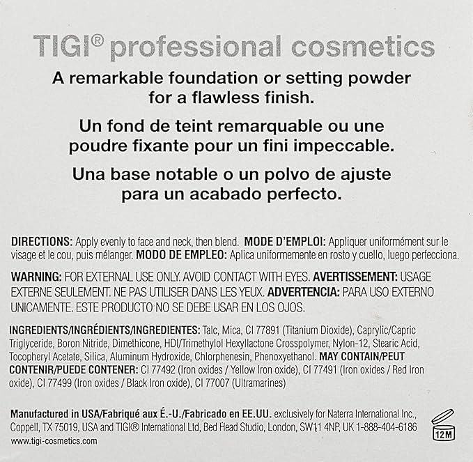 TIGI Cosmetics Powder Foundation, Charm, 0.37 Ounce-Velvo Beauty