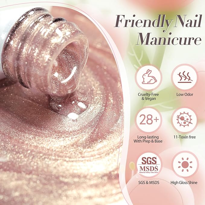 Born Pretty Cat Magnetic Eye Gel Nail Polish Spring Summer Pastel Shimmer Glitter Holographic Cat Magnetic Eye Gel Crystal Glass Cat Magnetic Gel Polish Manicure Nail Art DIY at Home 6PCS-Velvo Beauty