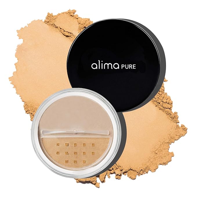 Alima Pure Matte Foundation Loose Mineral Powder Foundation Makeup, Loose Powder Makeup Oil Free Talc Free Powder, Natural Makeup Mineral Foundation Full Coverage Natural Foundation Powder .15 oz/4.5g-Velvo Beauty