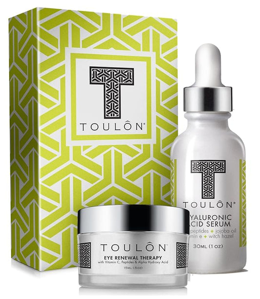 Hyaluronic Acid Anti Aging Skin Care Kits; Women Beauty Set: Hyaluronic Acid Serum and Eye Cream for Dark Circles & Puffiness; Perfect Present for Women and Men: Natural Skin Care Kit-Velvo Beauty