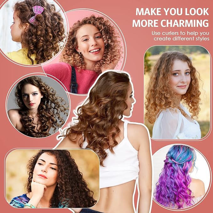 Syhood 30 Pcs 7'' Flexible Curling Rods Twist Foam Hair Rollers Soft Foam No Heat Hair Rods Rollers and 1 Steel Pintail Comb Rat Tail Comb for Women Long Short Hair(Red,7 x 0.3 Inch)-Velvo Beauty