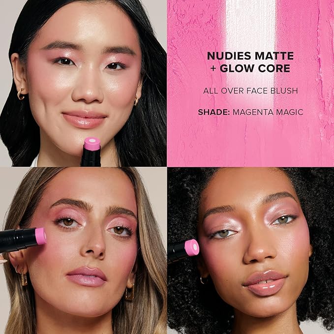Nudies Matte + Glow Core All Over Face Blush Color - Magenta Magic-Velvo Beauty