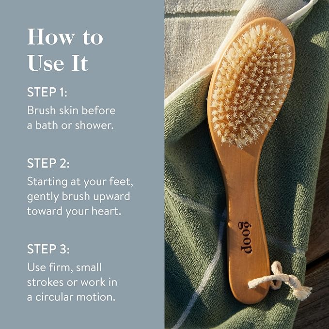 goop Beauty Dry Brush | Detoxifying Body Exfoliator | Wooden Handle with Natural Biodegradable Sisal Fibers | Sweeps Away Dead Skin | FSC Certified-Velvo Beauty
