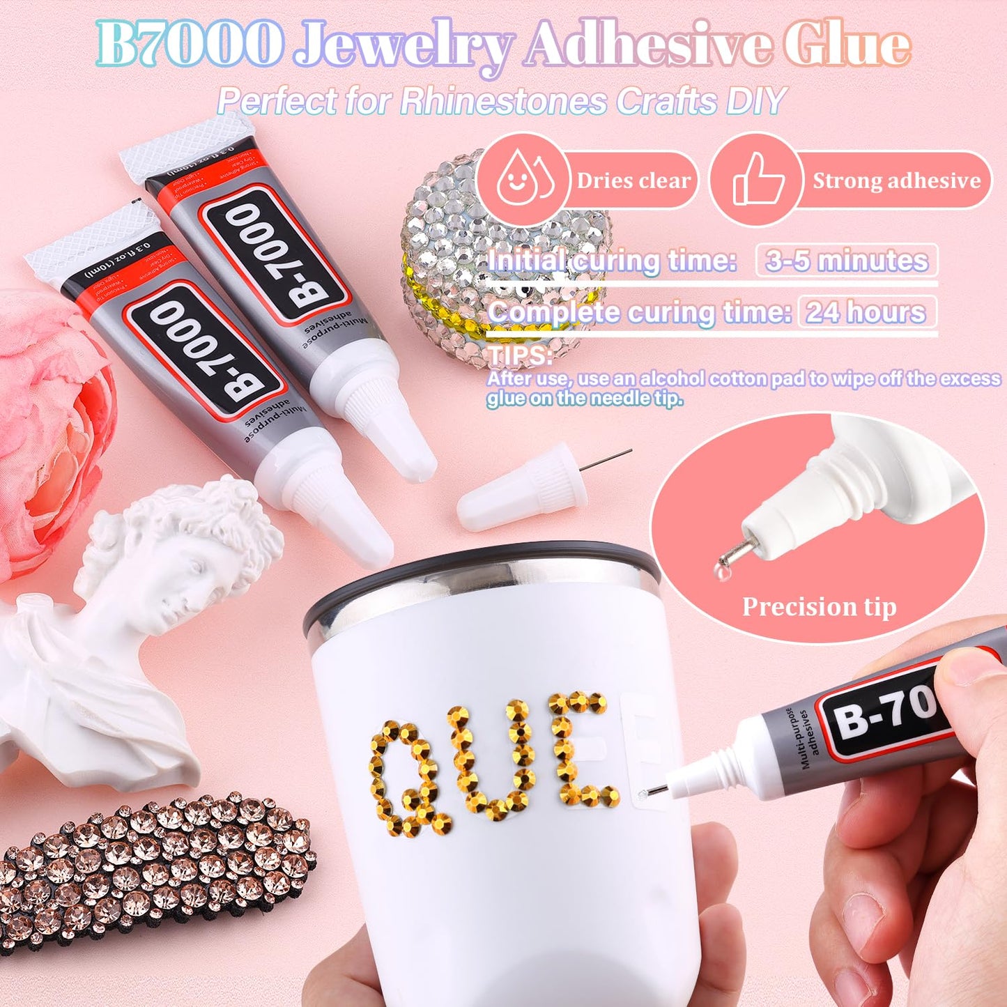 30000Pcs Resin Gold Rhinestones for Bedazzling Crafting with b7000 Jewelry Glue, Bulk Flatback Gems Bedazzler Kit for Crafts Clothes Shoes Fabric Nail Diamond Art, Assorted Size 2/3/4/5/6mm-Velvo Beauty