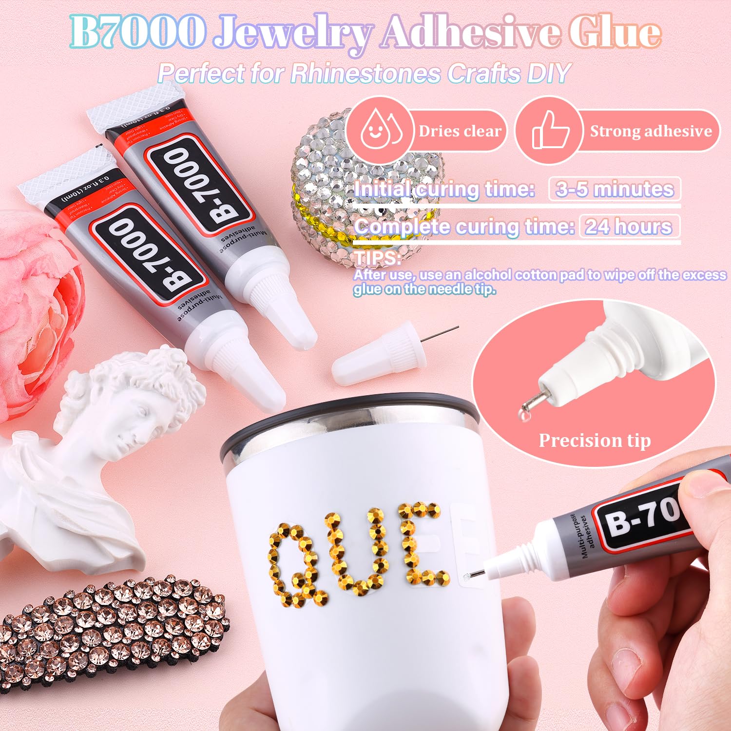 30000Pcs Resin Gold Rhinestones for Bedazzling Crafting with b7000 Jewelry Glue, Bulk Flatback Gems Bedazzler Kit for Crafts Clothes Shoes Fabric Nail Diamond Art, Assorted Size 2/3/4/5/6mm-Velvo Beauty