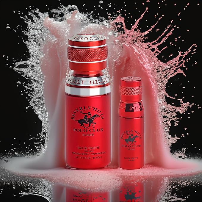 Beverly Hills Polo Club Cologne for Men Bonus Pack Designer Eau De Toilettes 3.4oz + 0.5oz 2 count (Ignite)-Velvo Beauty