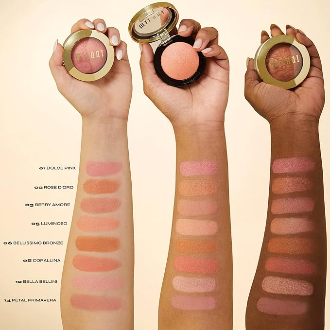 Milani Baked Blush, Powder Blush for Cheeks, Cruelty Free Makeup - Shape, Contour & Highlight Face for a Shimmery or Matte Finish - Berry Amore-Velvo Beauty