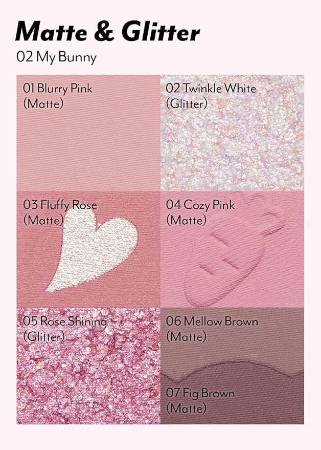 I'M MEME Wonder Soft Layer Palette - 7 Shades | Portable Size, Versatile, Blendable, Neutral Colors with Soft Texture, 02 My Bunny, 0.23 Oz-Velvo Beauty