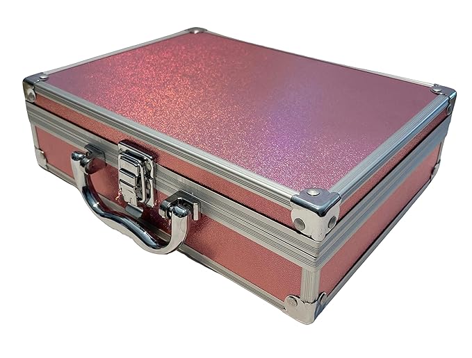 BR Carry All Trunk Professional Makeup Kit - Eyeshadow, Eyeliner, Lip Stick All In One Clear Case (RedCase)-Velvo Beauty