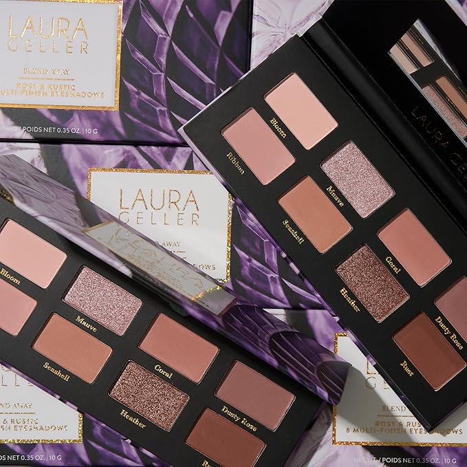 LAURA GELLER NEW YORK Blend Away Rosy & Rustic 8 Multi-Finish Eyeshadows-Velvo Beauty