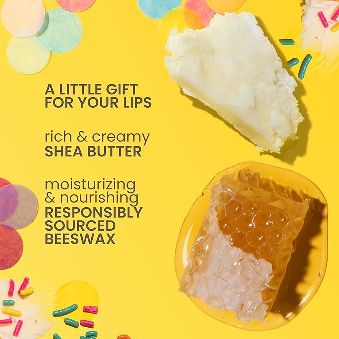 Burt's Bees Lip Balm Party Pack - Birthday Cake, Waffle Cone, Strawberry Shortcake, and Cookies & Cream, All Day Moisturizer, Tint-Free, Natural Origin Conditioning Lip Treatment, 4 Tubes, 0.15 oz.-Velvo Beauty