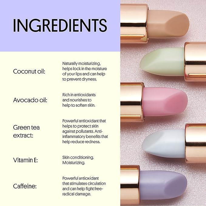 Winky Lux Matcha Lip Balm, Lip Balm with Coconut Oil, Vitamin E and Caffeine, Winky Lux Lip Balm and Lip Moisturizer, Clear Lip Balm-Velvo Beauty