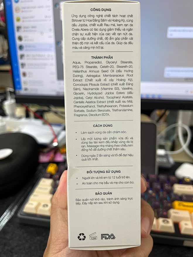 Abera Ovela Stretch Mark Cream, Stretch Marks Treatment For Pregnancy and Weight Fluctuations, Effective Treatment for Stretchmarks in All Skin Types (A. 1 Box + Ice Roller)-Velvo Beauty