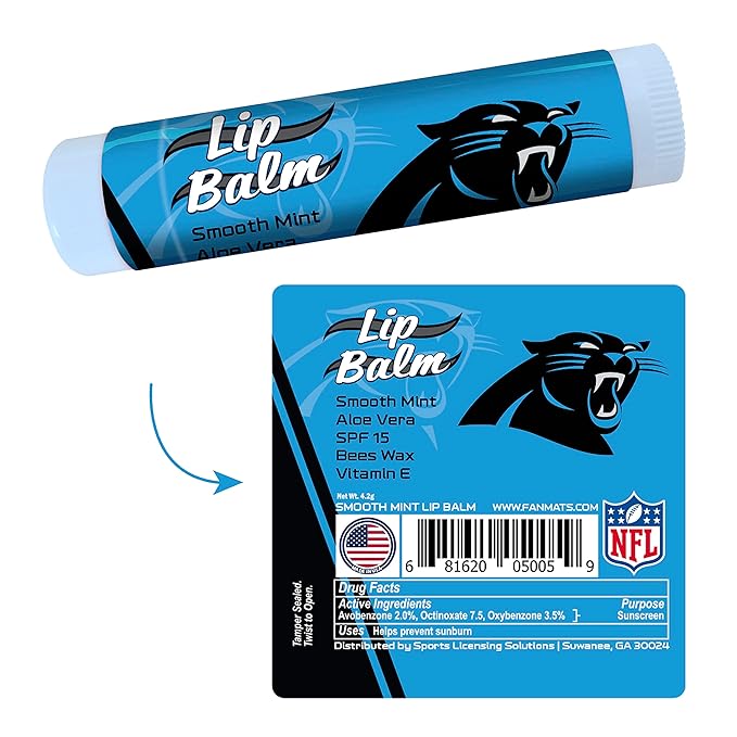 FANMATS 34623 Carolina Panthers Smooth Mint SPF 15 Lip Balm-Velvo Beauty
