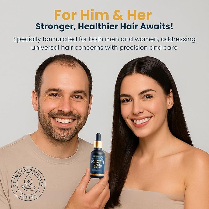 Copper Peptide Serum for Hair Growth - Caffeine, Niacinamide, Rosemary Oil, Saw Palmetto Hair Density Serum, Topical Tripeptide Scalp Care for Hair Thinning, Women & Men 1 fl oz-Velvo Beauty