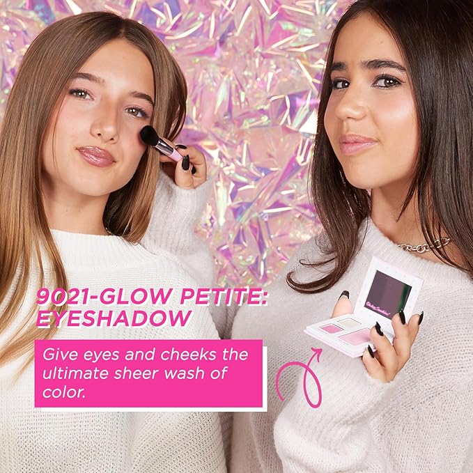 Petite 'n Pretty "Amazon Exclusive" Glow Basics Natural Makeup Starter Gift Set for Kids, Tweens & Teens for Eyes, Cheeks & Lips- Clean, Non Toxic-Velvo Beauty