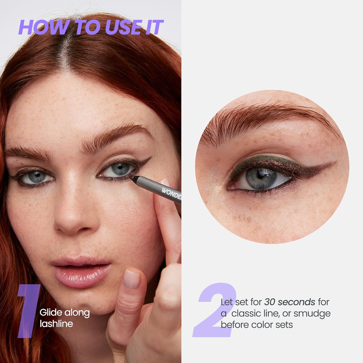 Wonderskin Eyeliner Pencil, 1440 Longwear Deep Purple Eyeliner Pencil - Waterproof, Sharpenable & Smudge Proof-Velvo Beauty