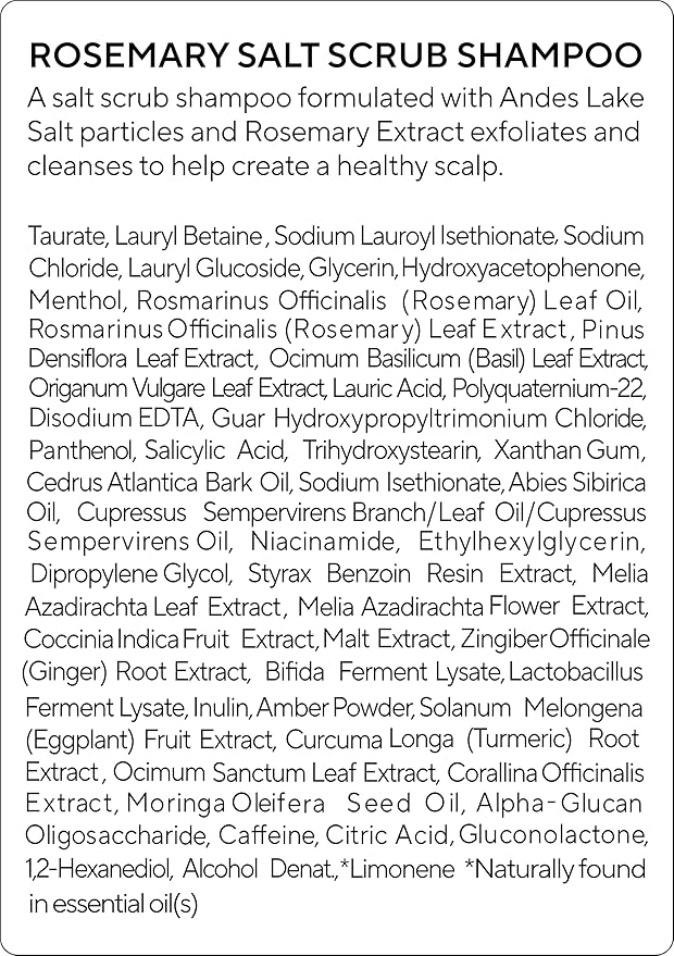 AROMATICA Rosemary Salt Scrub Shampoo - Hair Loss Korean Scalp Detox Shampoo with Rosemary Scalp Oil | Scalp Exfoliator with Salt Scrub for Oily Scalp | Sulfate Free, Silicone Free (10.5 oz / 300g)-Velvo Beauty