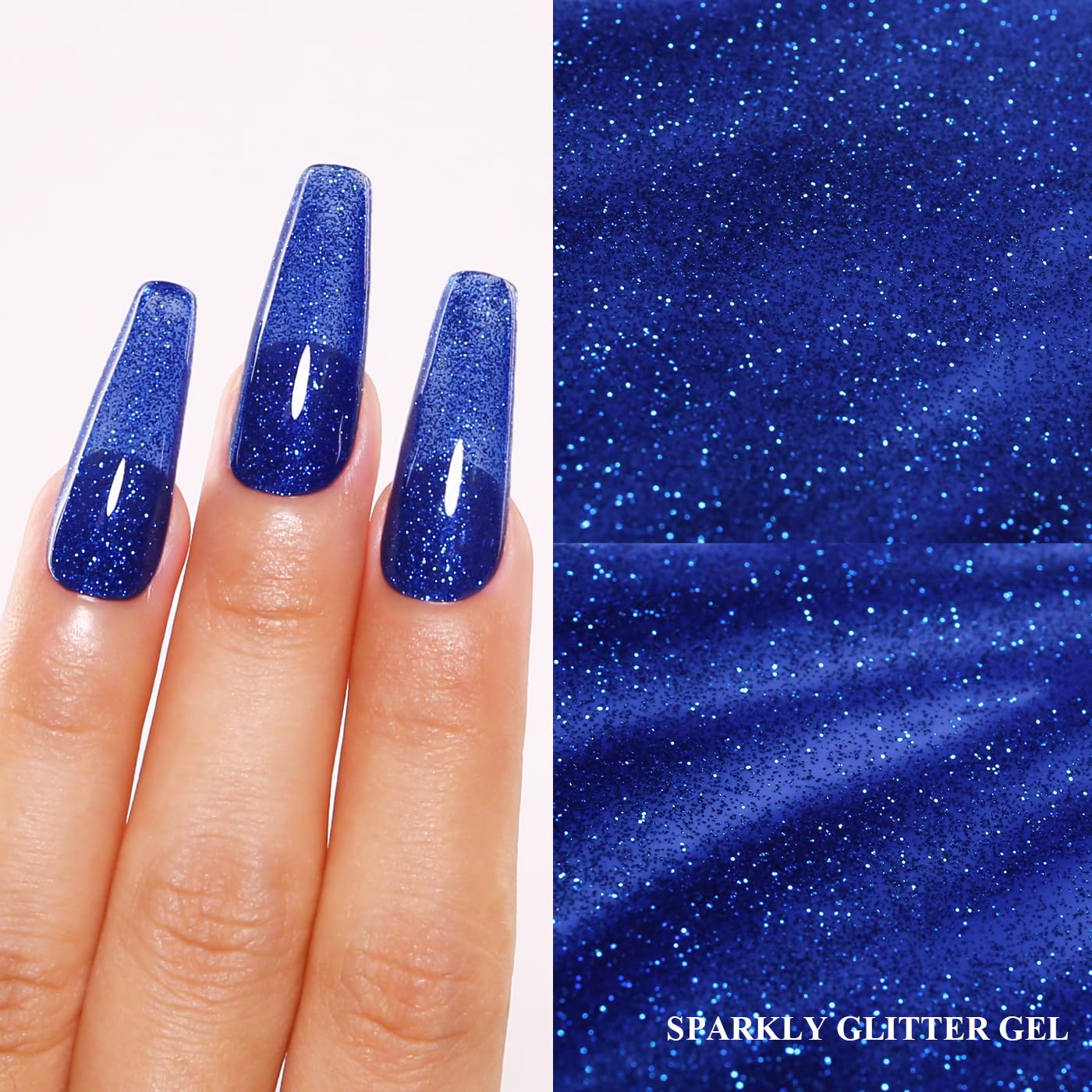 Imtiti Glitter Gel Nail Polish, Navy Blue Iridescent Glitter Gel Polish Diamond Shimmer Sparkle Soak Off UV LED Nail Gel Polish Autumn Winter Gel Polish Manicure Gel Nail Kit 10ML-Velvo Beauty