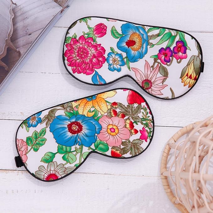 100% Pure Silk Eye Mask Sleep Eye Mask Eye Cover Eyeshade Sleeping Eye Mask Printed Colors (#10)-Velvo Beauty