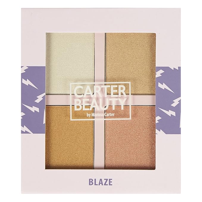 Carter Beauty Mini Highlighter Palette | Long Lasting Makeup | Shimmer & Matte Shades (Blaze)-Velvo Beauty