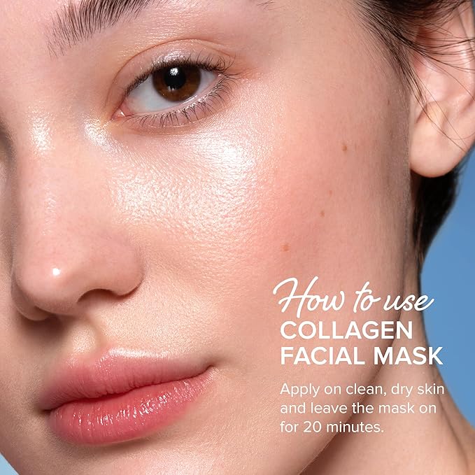 MAREE Collagen Facial Mask with Hyaluronic Acid - Hydrating Face Masks Skincare - Mascarillas Faciales For Women Skin Care - Multicolor, 6 Count-Velvo Beauty