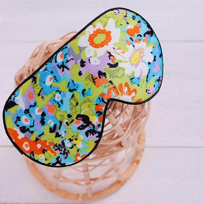 100% Pure Silk Eye Mask Sleep Eye Mask Eye Cover Eyeshade Sleeping Eye Mask Printed Colors (#17)-Velvo Beauty