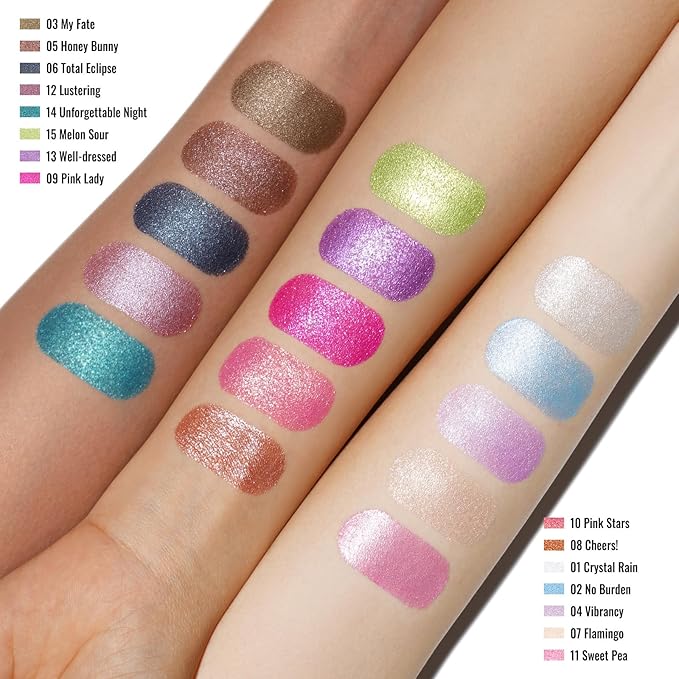 Oulac Cream Eyeshadow also for Highlighter Large Capacity Highly Pigmented Eye Shadow Waterproof &Long Lasting with Moisturizing Formula, Shimmer Glitter Eye Makeup. 6g 01+02-Velvo Beauty