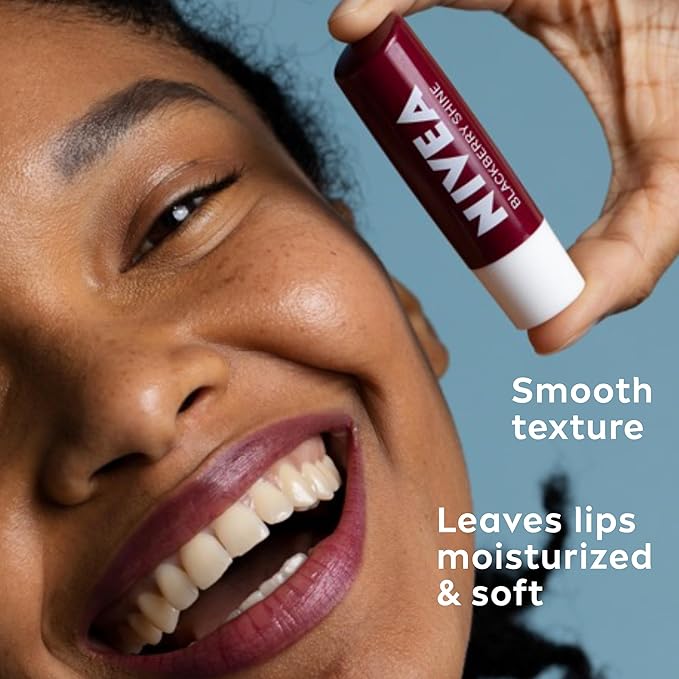 NIVEA Lip Care, Fruity Tinted Lip Balm Variety Pack, Includes Cherry, Strawberry, Blackberry and Watermelon Scents, 0.17 Oz, Pack of 4-Velvo Beauty