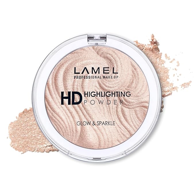 LAMEL HD Highlighting Face Powder - Natural Glow and Luminous Finish, Baked Blendable Pigmented Formula - Long-lasting & Fade-Resistant Wear, 402 12g/0.42 oz-Velvo Beauty