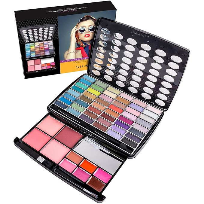 SHANY Glamour Girl Makeup Kit Eyeshadow Palette with Eyeshadows, Blushes, Lipstick Lip-gloss, Makeup Mirror, Makeup applicators, Premium Gift Packaging - Vintage-Velvo Beauty