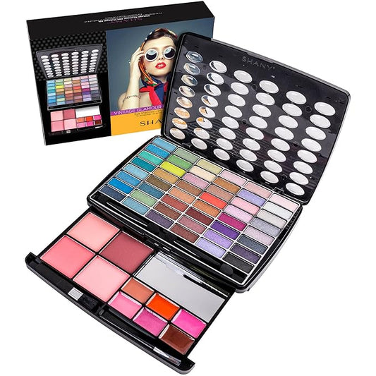 SHANY Glamour Girl Makeup Kit Eyeshadow Palette with Eyeshadows, Blushes, Lipstick Lip-gloss, Makeup Mirror, Makeup applicators, Premium Gift Packaging - Vintage-Velvo Beauty