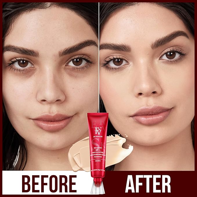 FV Waterproof Foundation with Medium Coverage, Oil-free & Long Lasting, Lightweight, Matte Foundation for Oily/Normal Skin, Sweat-resistant Liquid Makeup Foundation for Face, 30g, Ivory-Velvo Beauty