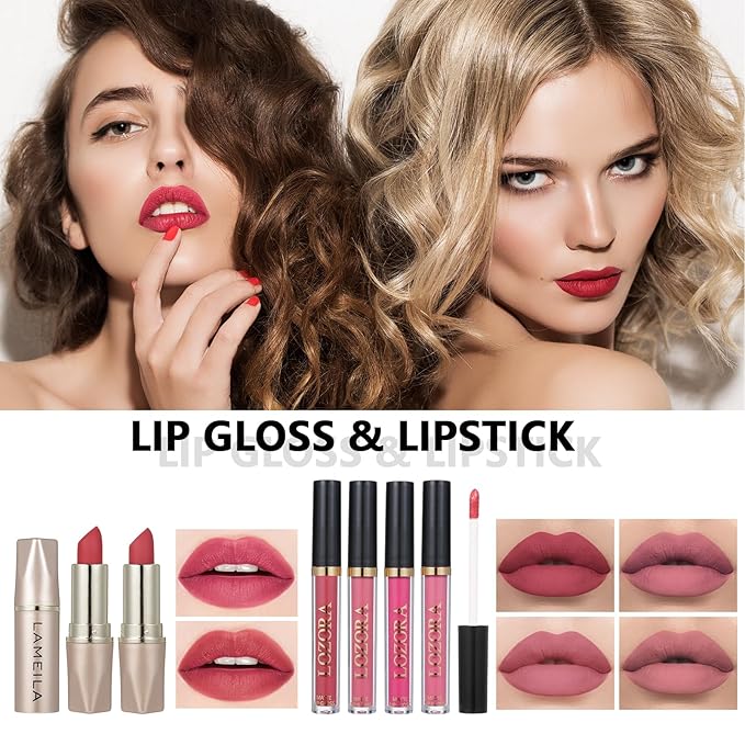 All in One Makeup Kit for Women Full Set Girl Makeup Gift Set Makeup Essentials Set Includes Foundation 18 Color Eyeshadow Palette Lipstick Eyebrow Pencil Makeup Gift Set-Velvo Beauty