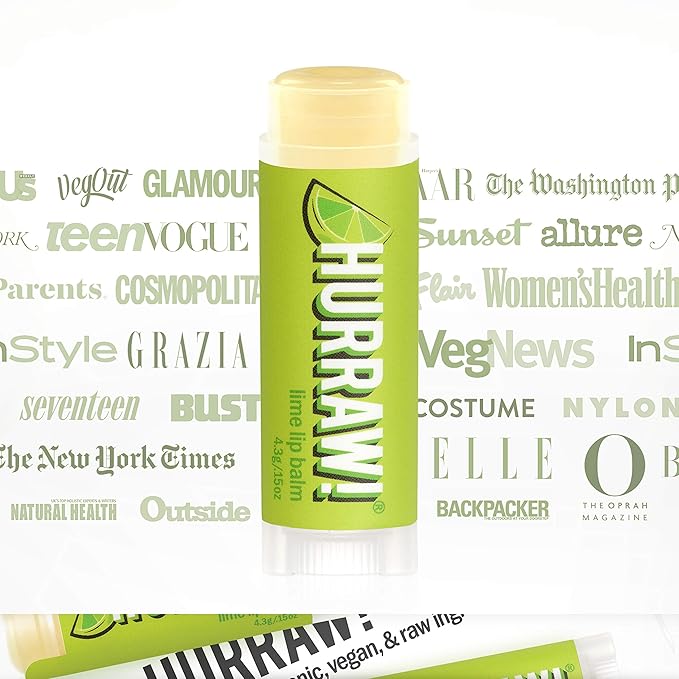 Hurraw! Lime Lip Balm: Organic, Certified Vegan, Cruelty and Gluten Free. Non-GMO, 100% Natural Ingredients. Bee, Shea, Soy and Palm Free. Made in USA-Velvo Beauty