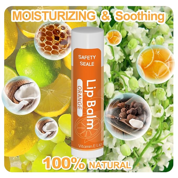 20 Pack Natural Lip Balm Bulk with Vitamin E and Coconut Oil Valentine's Day best choice - Moisturizing, Soothing, and Repairing Dry and Chapped Lips - 10 Flavors - Non-GMO-Velvo Beauty