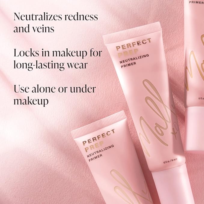 Mally Perfect Prep Neutralizing Tinted Face Primer Deep- 1 Fl Oz - Color-correcting Primer Makeup with Hyaluronic Acid - Long-Wear Foundation Face Primer-Velvo Beauty
