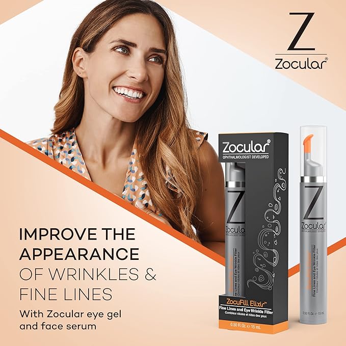 Zocufill Elixir Eye Gel and Face Serum - Eye Bags Treatment for Women and Men - Reduce the Appearance of Dark Circles, Puffy Eyes, Fine Lines and Wrinkles-Velvo Beauty
