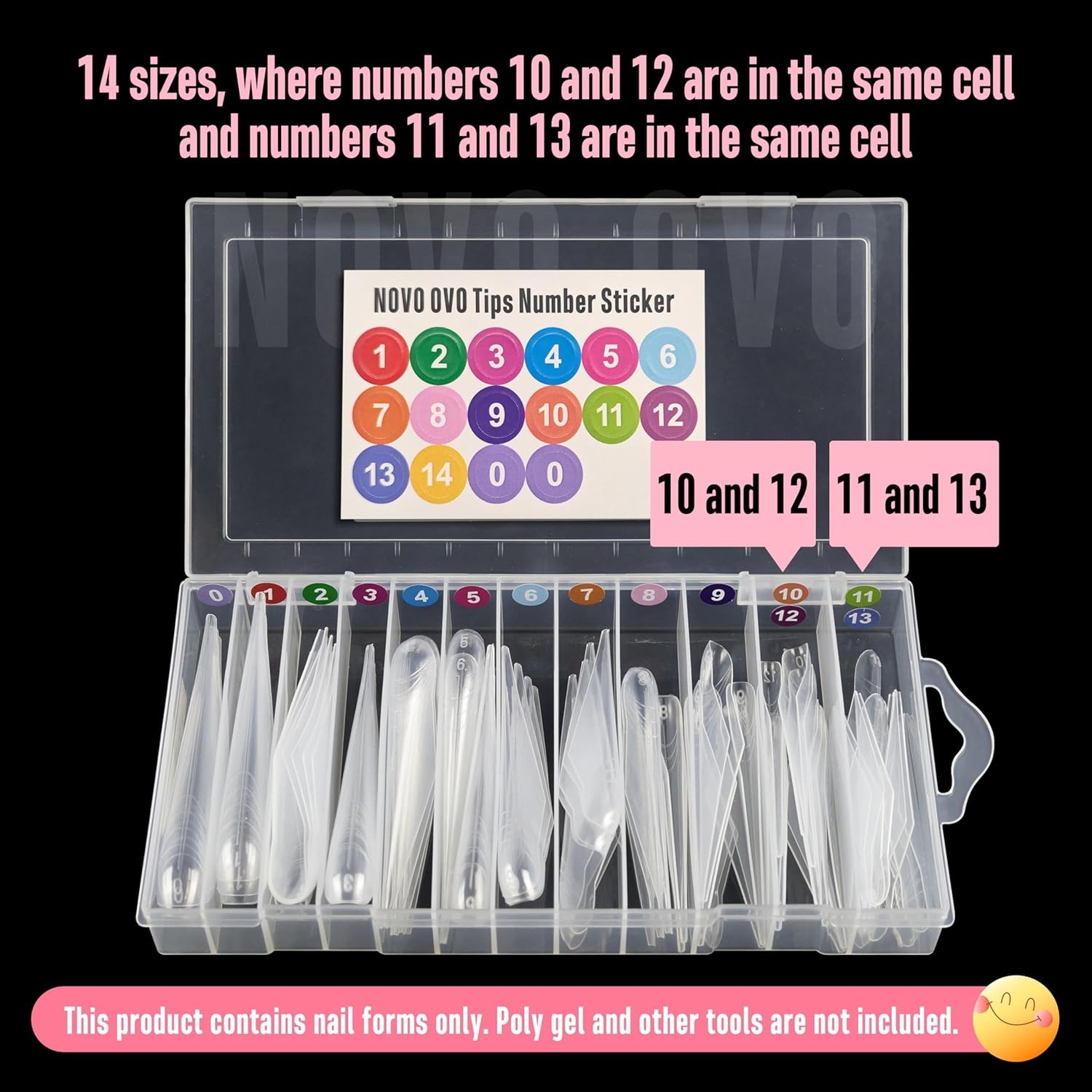 Hallowee Extra Long Stiletto Butterfly Wing Arrow Nail Dual Forms for Polygel Extension, NOT NAIL TIPS, XXXXL 4XL 5XL, Reusable Full Cover Molds For Builder/Harde/Polygel 70 Pcs x 14 sizes-Velvo Beauty