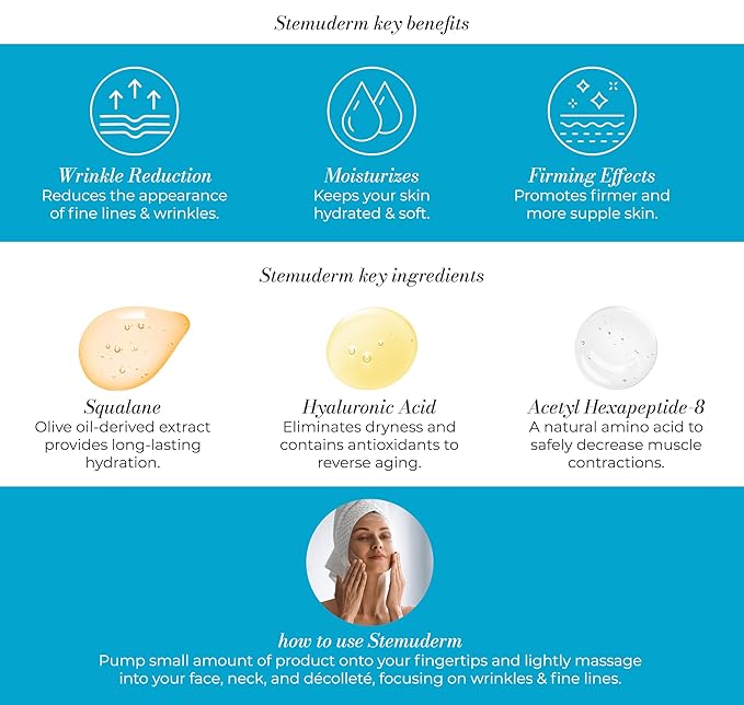 Stemuderm Face & Eye Cream - Anti Aging Skincare - Daily Moisturizer for Fine Lines, Wrinkles & Eyebags - Supports Natural Production of Collagen & Elastin - Organic Plant Based Stem Cells - 1.7 fl oz-Velvo Beauty