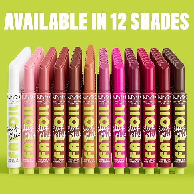 NYX PROFESSIONAL MAKEUP Fat Oil Slick Click, Lightweight, Buildable, Pigmented Vegan Lip Balm - Hits Different-Velvo Beauty