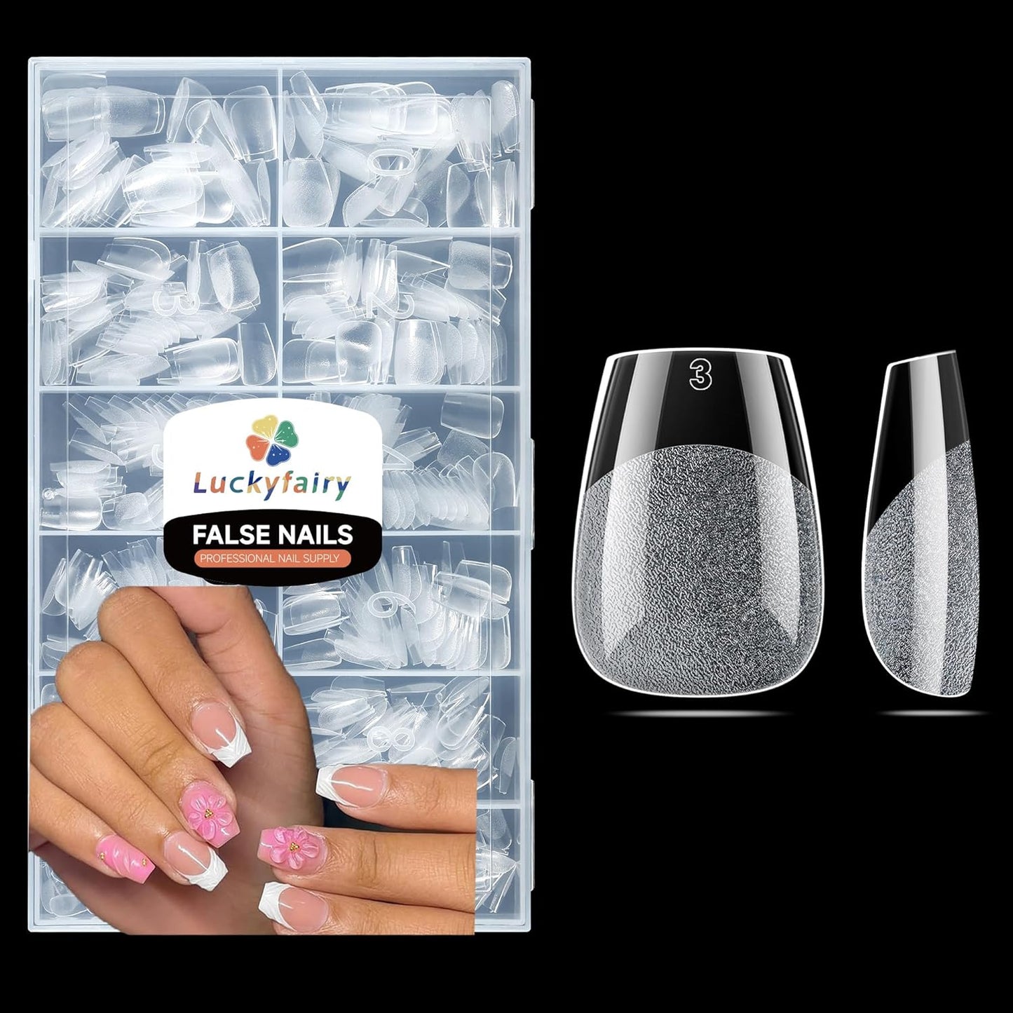 Extra Short Nail Tips: 504pcs Pre-shaped Half-matte Coffin Short Nails, 12 Sizes XS Clear Full Cover Fake Nails Soft Gelly Ballerina Press on Gel Nail Tips for Extension-Velvo Beauty