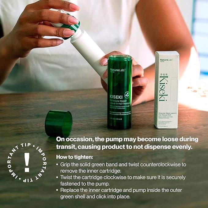 NatureLab.TOKYO Kiseki Molecular Repair Leave-In Hair Masque Refill: Restores Damaged Hair, Repairs Heat & Chemical Damage, Boosts Strength, Smoothness & Softness, 1.7 Fl Oz-Velvo Beauty